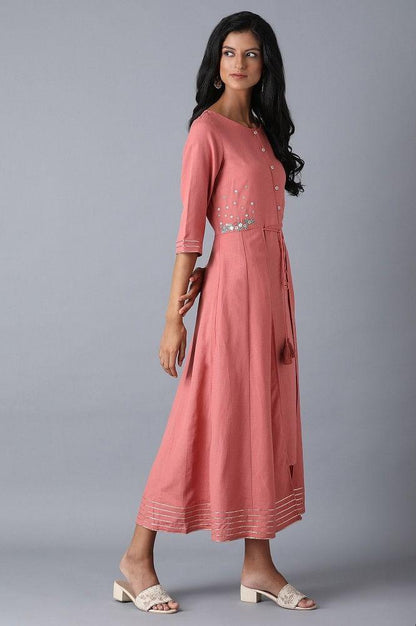 Raddish Pink Mocklayer Dress - wforwoman