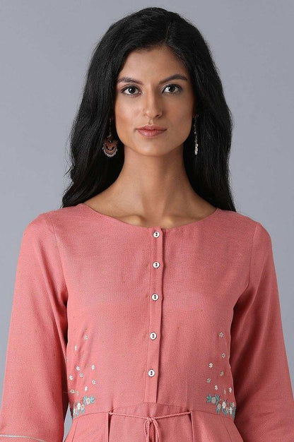 Raddish Pink Mocklayer Dress - wforwoman