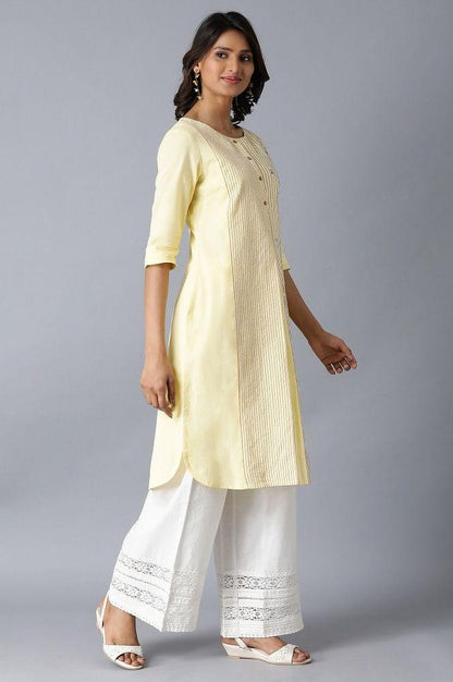 Yellow Embroidered kurta - wforwoman