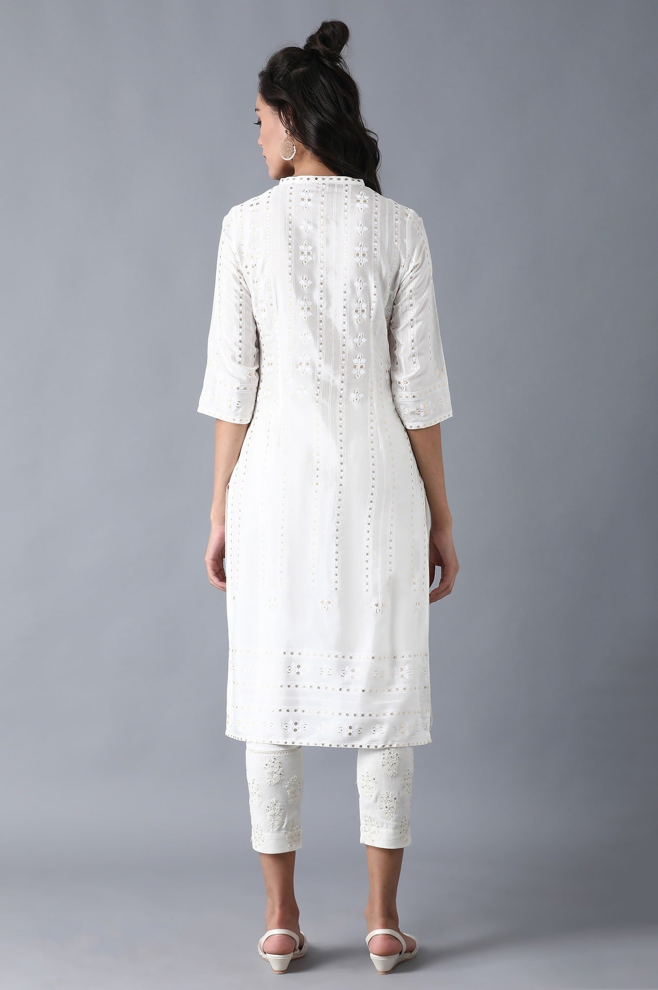 Ecru Mandarin Neck Khadi kurta