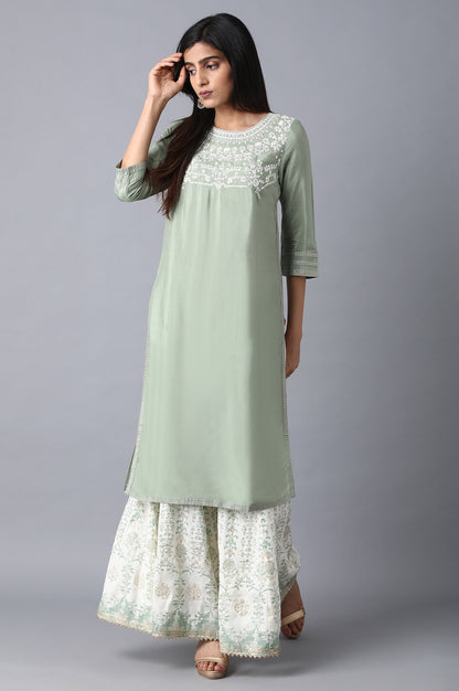 Green Reef Dori Embroidered kurta