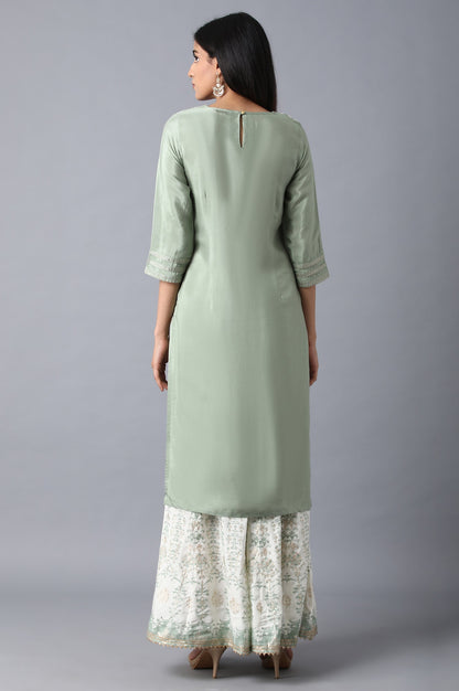 Green Reef Dori Embroidered kurta