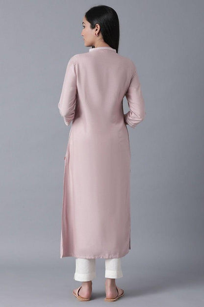 Pink Straight kurta - wforwoman