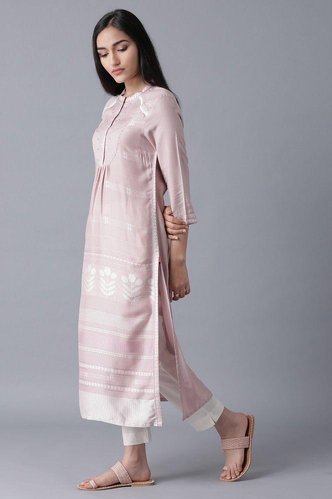 Pink Straight kurta - wforwoman