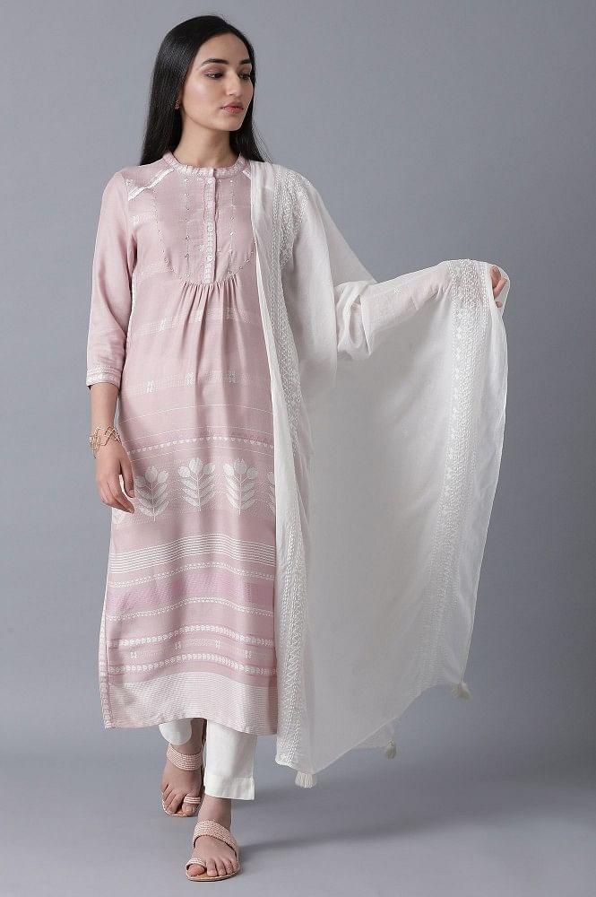 Pink Straight kurta - wforwoman