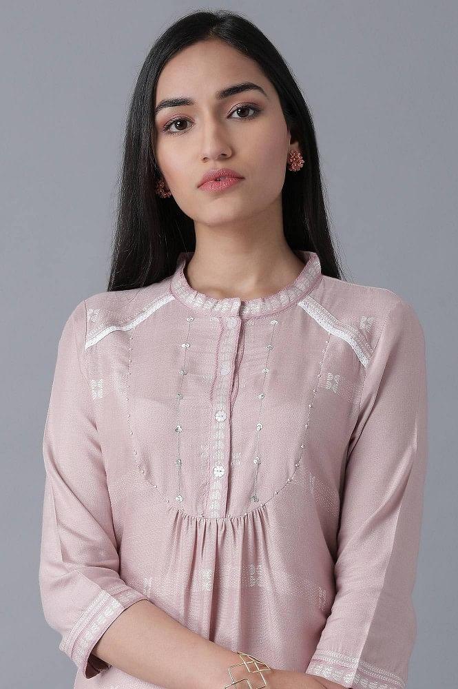 Pink Straight kurta - wforwoman