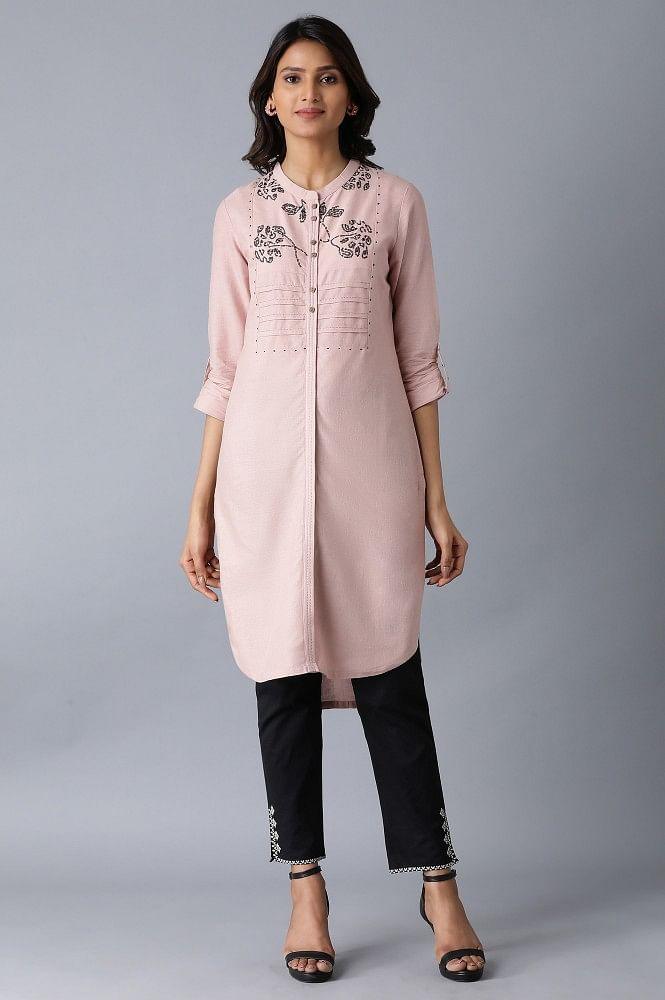 Pink Straight kurta - wforwoman