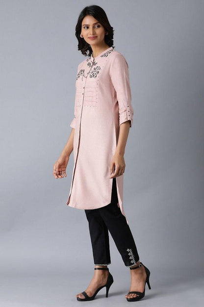 Pink Straight kurta - wforwoman