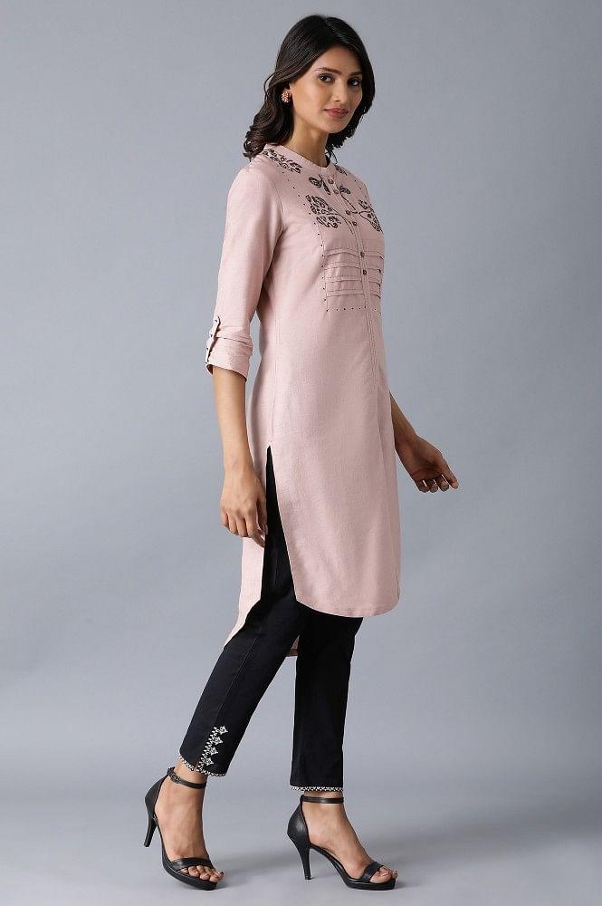 Pink Straight kurta - wforwoman