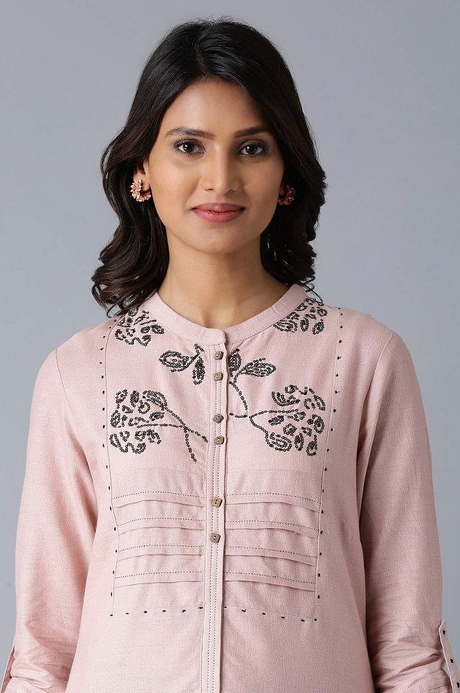 Pink Straight kurta - wforwoman