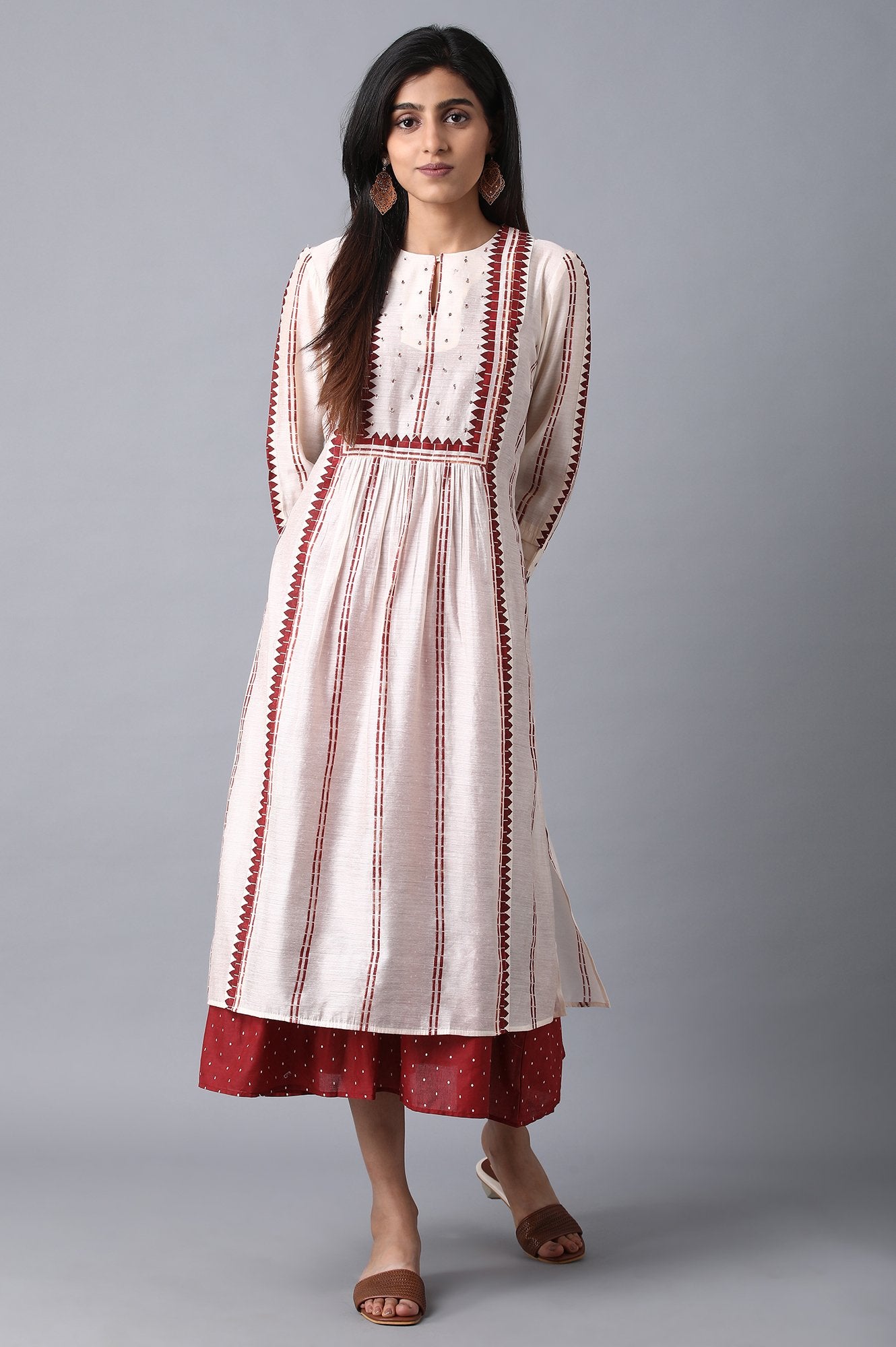 Ecru Round Neck Dress