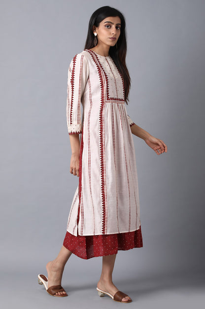 Ecru Round Neck Dress