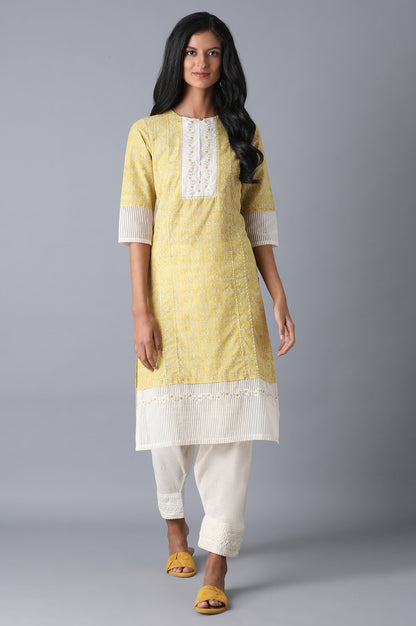 Yellow Straight kurta