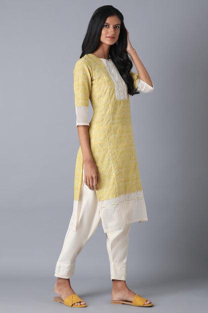 Yellow Straight kurta