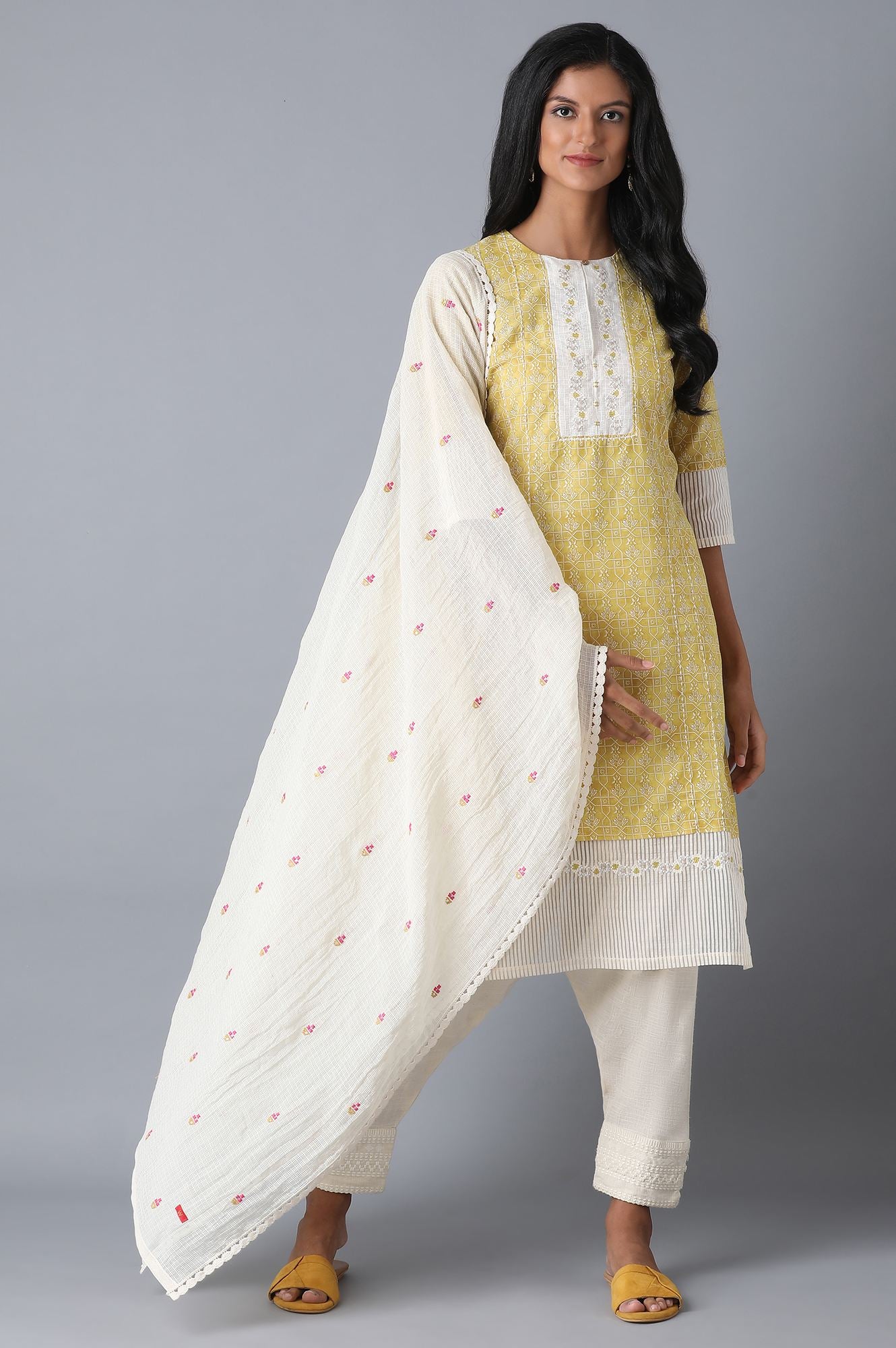 Yellow Straight kurta