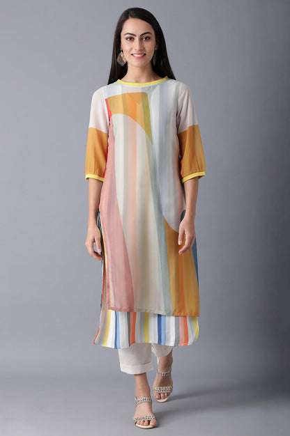 Bright Multicolor Layered kurta - wforwoman