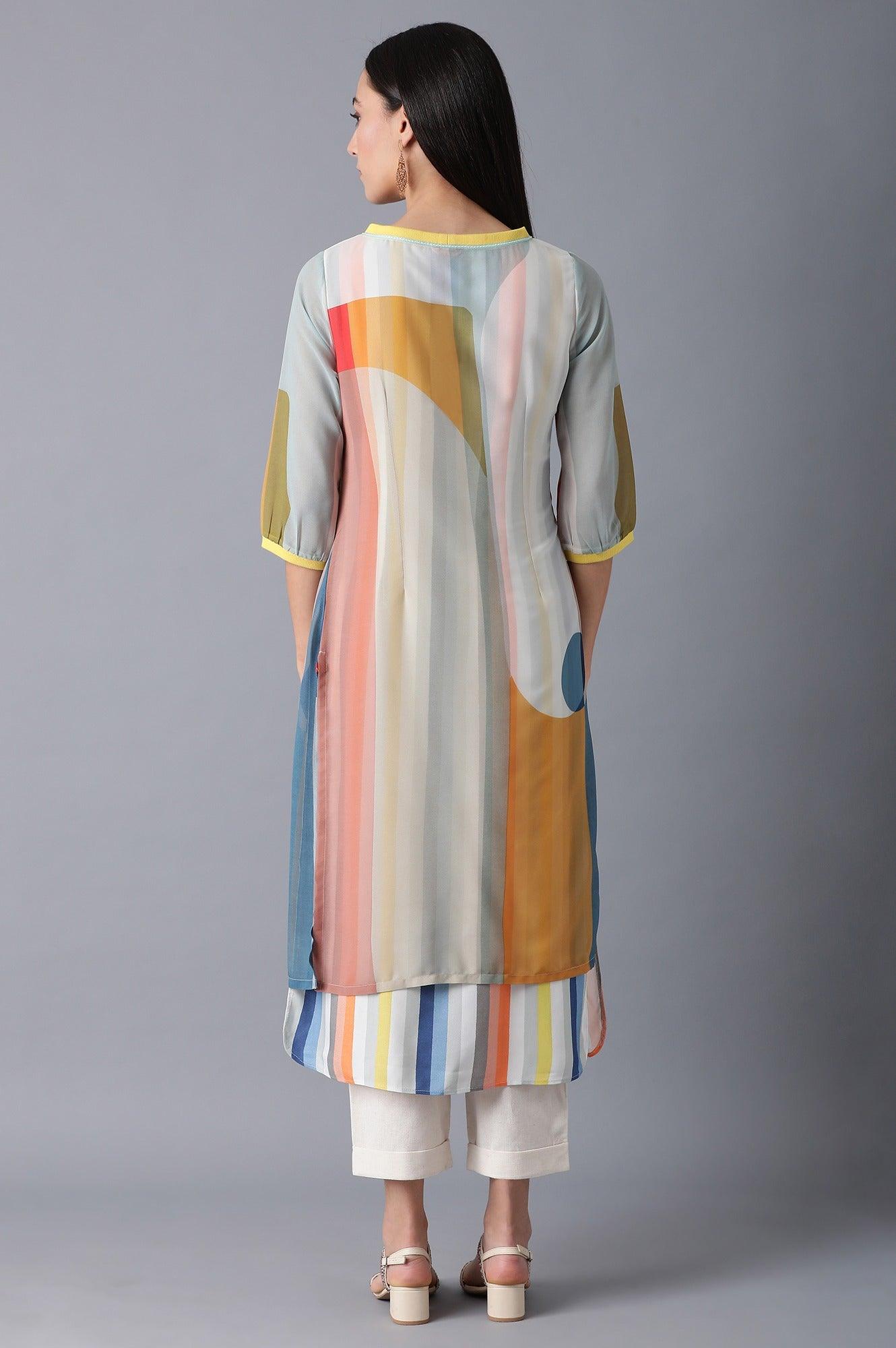 Bright Multicolor Layered kurta - wforwoman