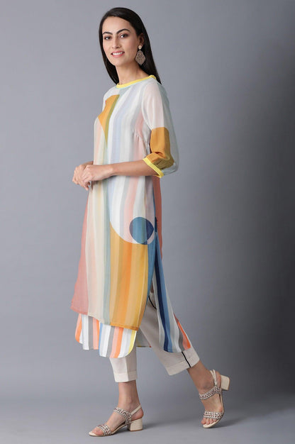 Bright Multicolor Layered kurta - wforwoman