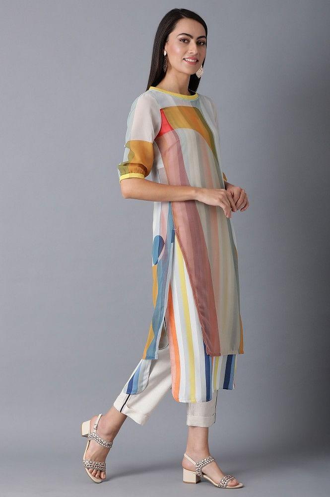 Bright Multicolor Layered kurta - wforwoman