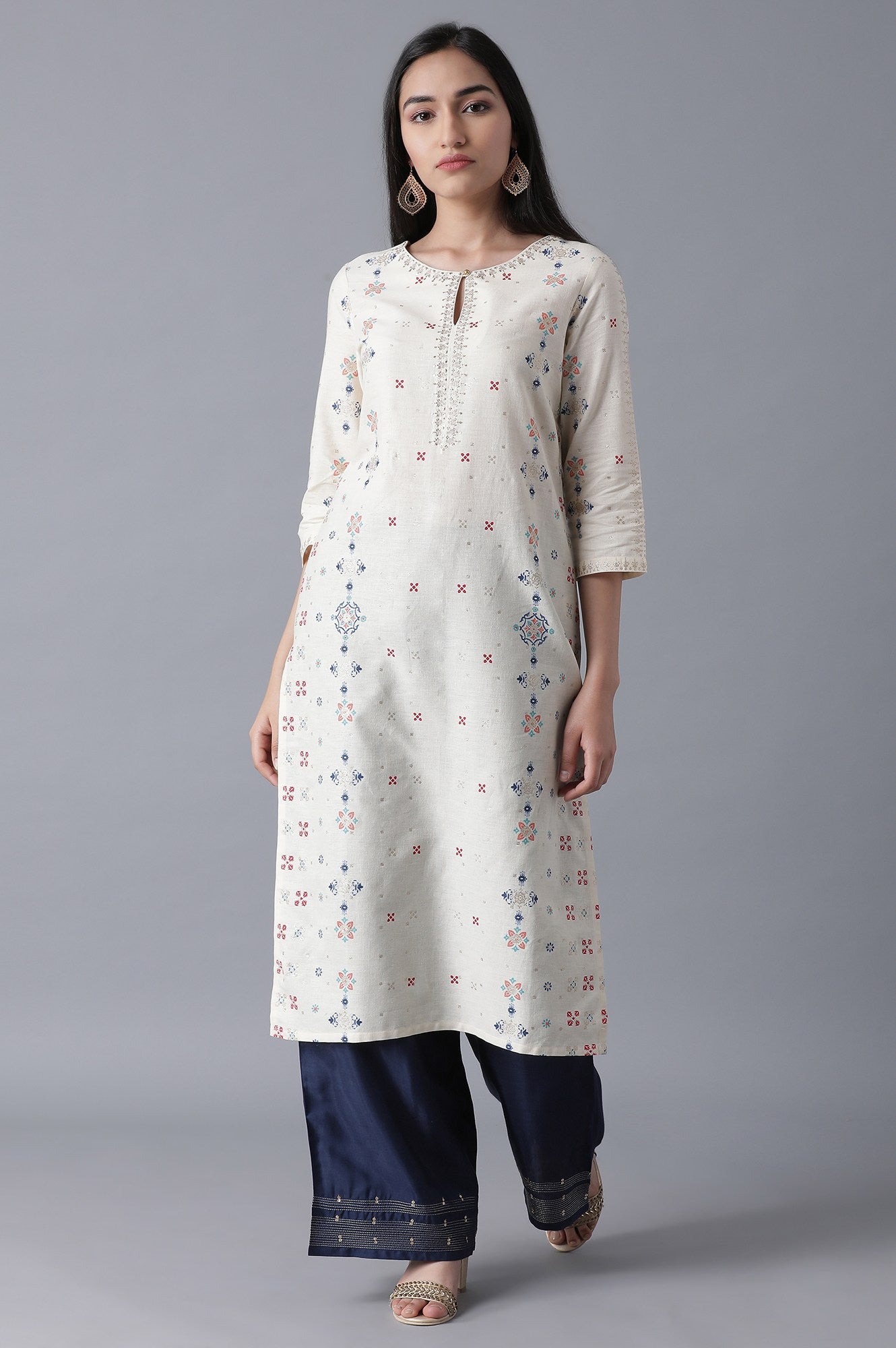 Ecru Straight kurta