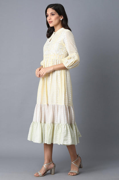 Soft Multicoloured Tiered Voile Dress - wforwoman