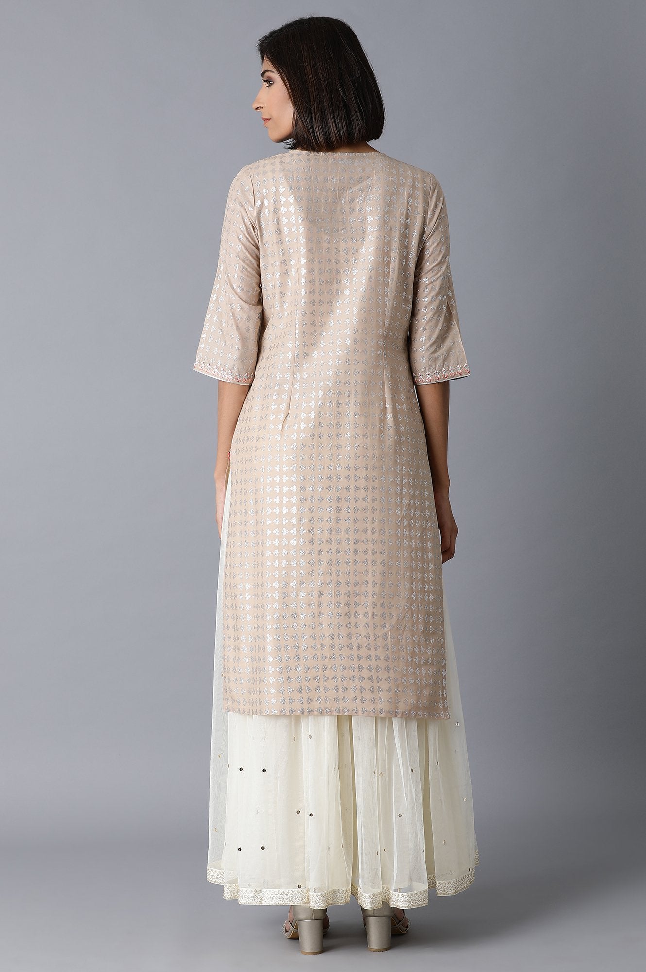 Beige Straight kurta