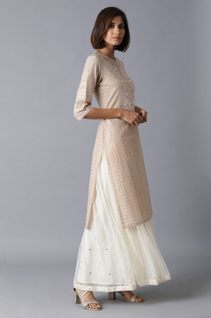 Beige Straight kurta