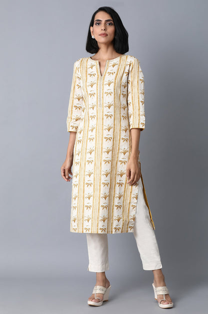 Yellow Booti Print kurta