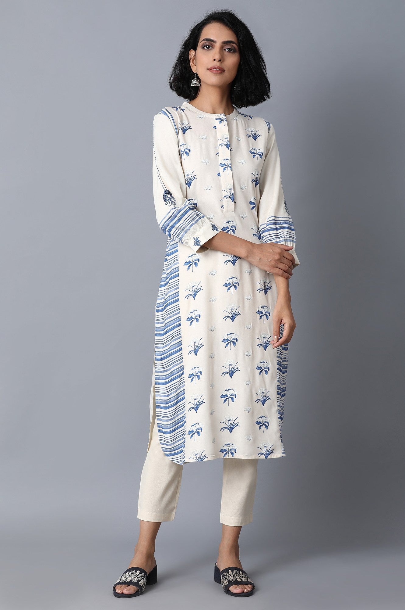 Blue Booti Print kurta