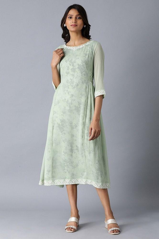Aspen Green Organza Dress - wforwoman
