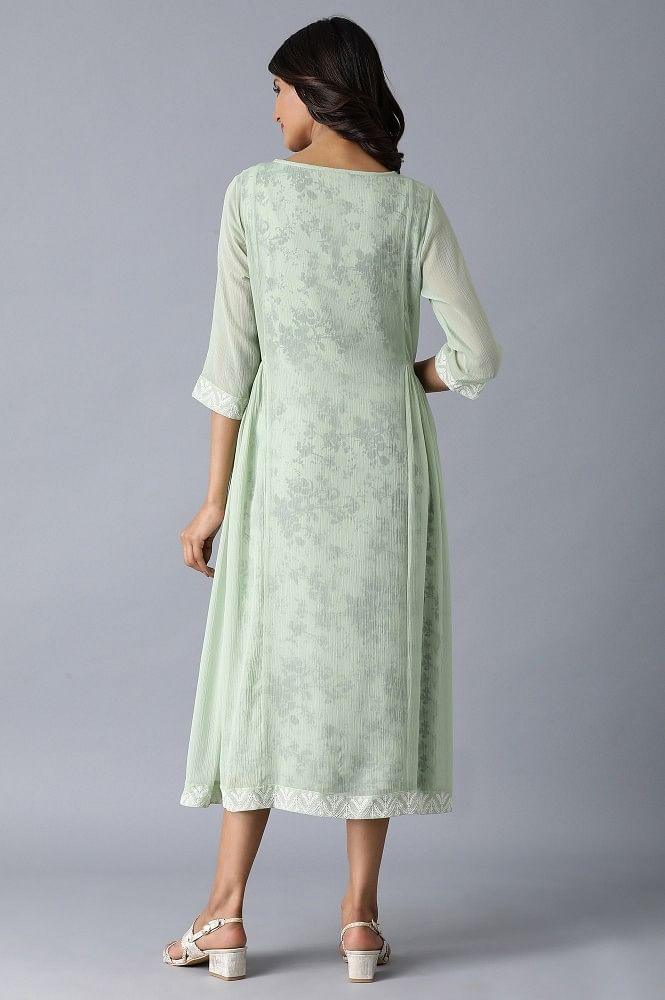 Aspen Green Organza Dress - wforwoman