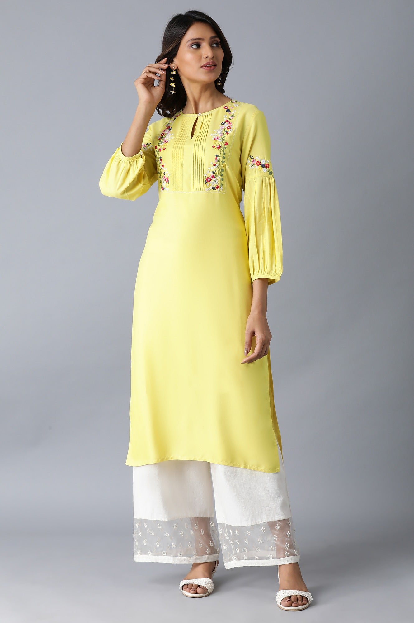 Yellow Straight kurta