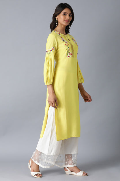 Yellow Straight kurta