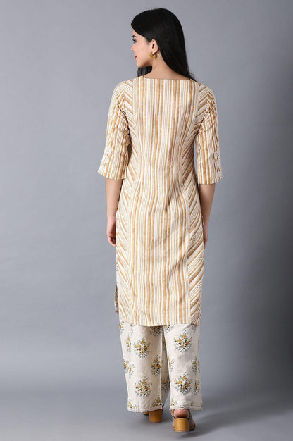 Brown kurta with Stripe - wforwoman