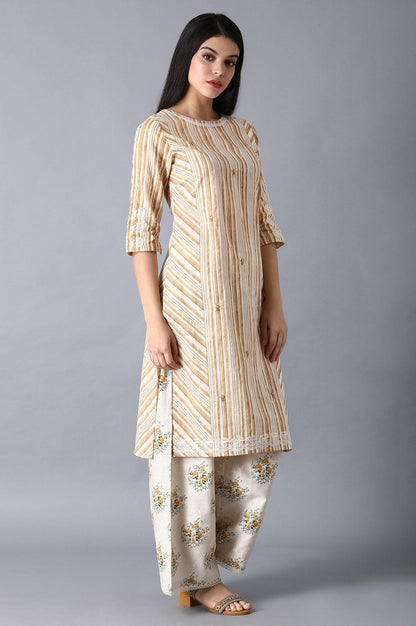 Brown kurta with Stripe - wforwoman