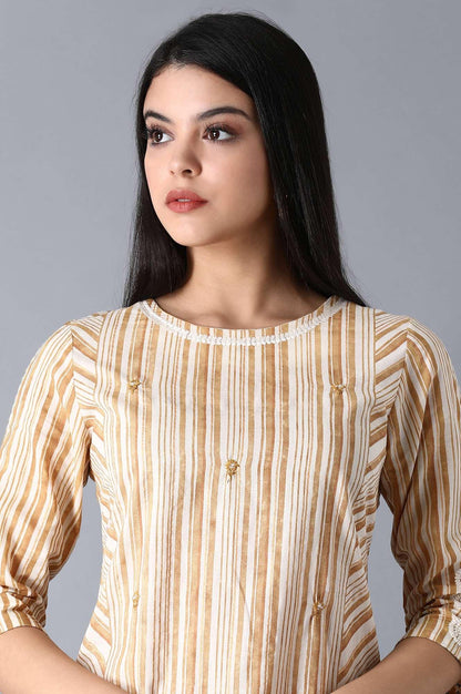 Brown kurta with Stripe - wforwoman