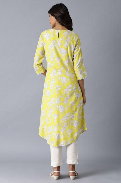 Yellow Booti Print kurta - wforwoman