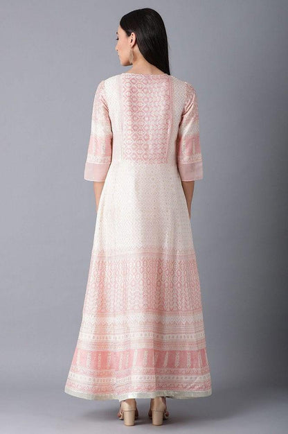 Pink Round Neck Printed kurta - wforwoman