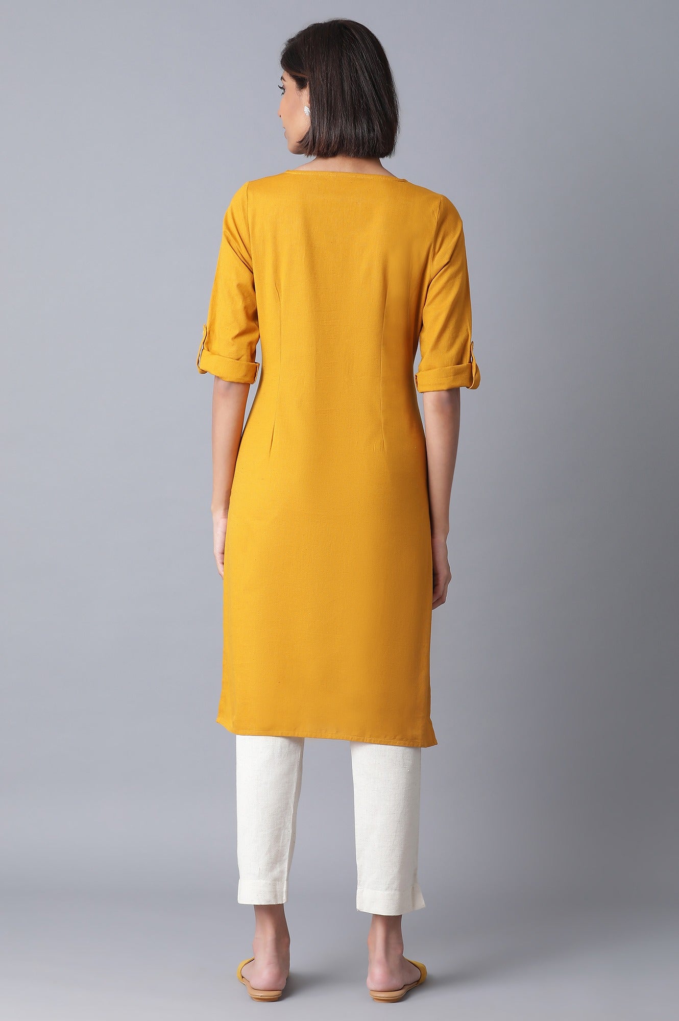 Yellow Classic Straight kurta