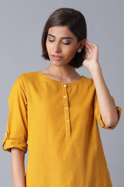 Yellow Classic Straight kurta