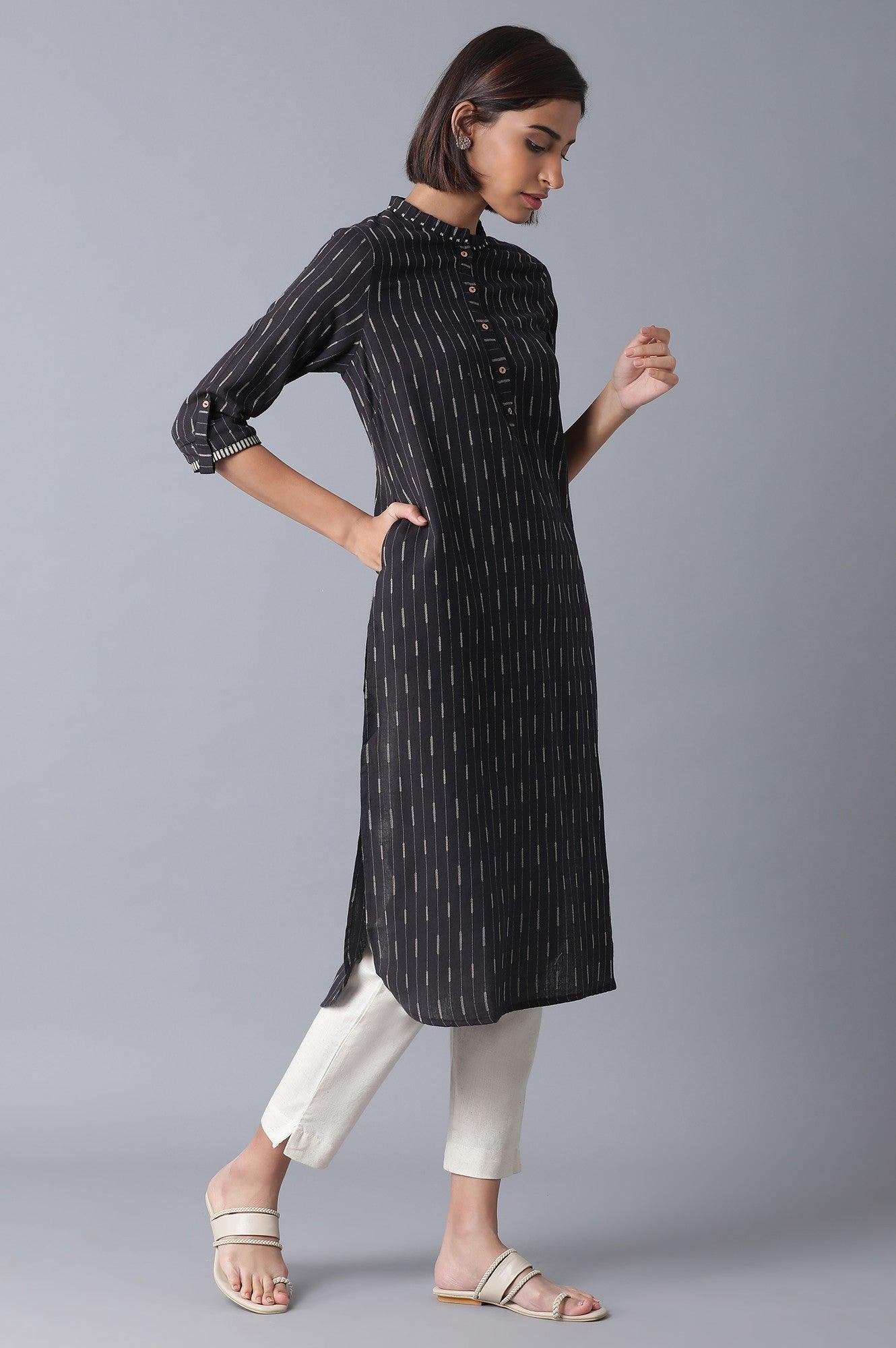 わ Buy Grey and Ecru Straight kurta @ 1899 | W for woman – wforwoman