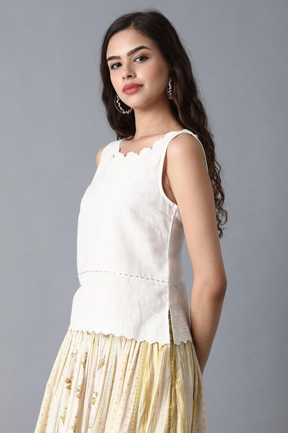 White Sicily Embroidered Top - wforwoman