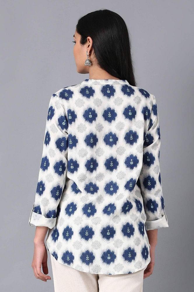 Ecru Printed Top - wforwoman