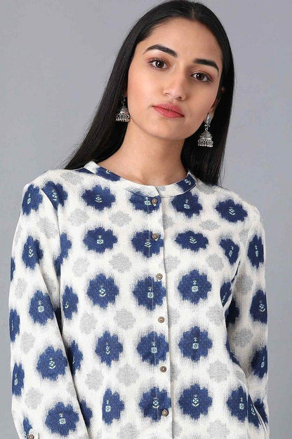 Ecru Printed Top - wforwoman