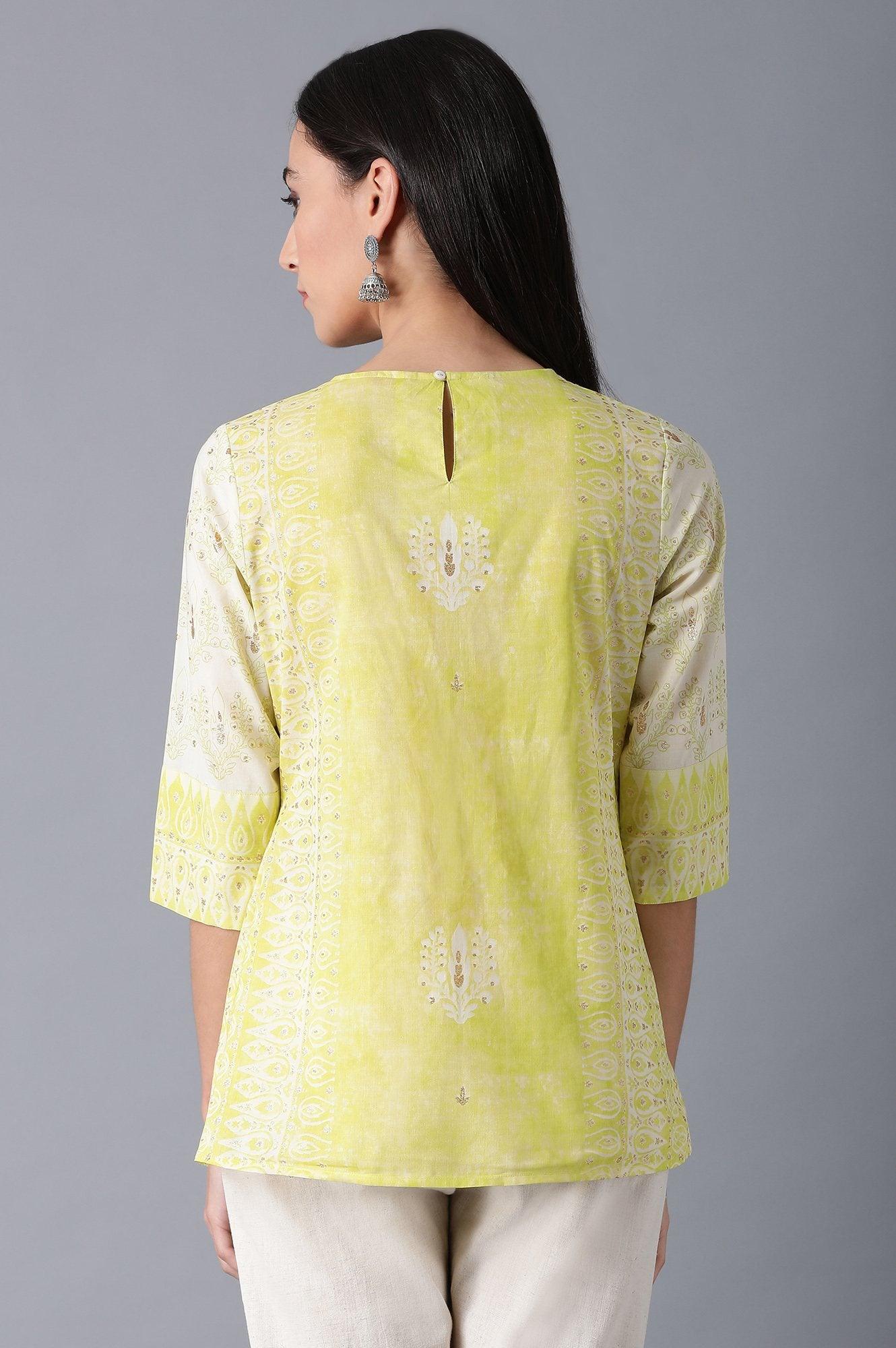 Lime Green Gathered Top - wforwoman