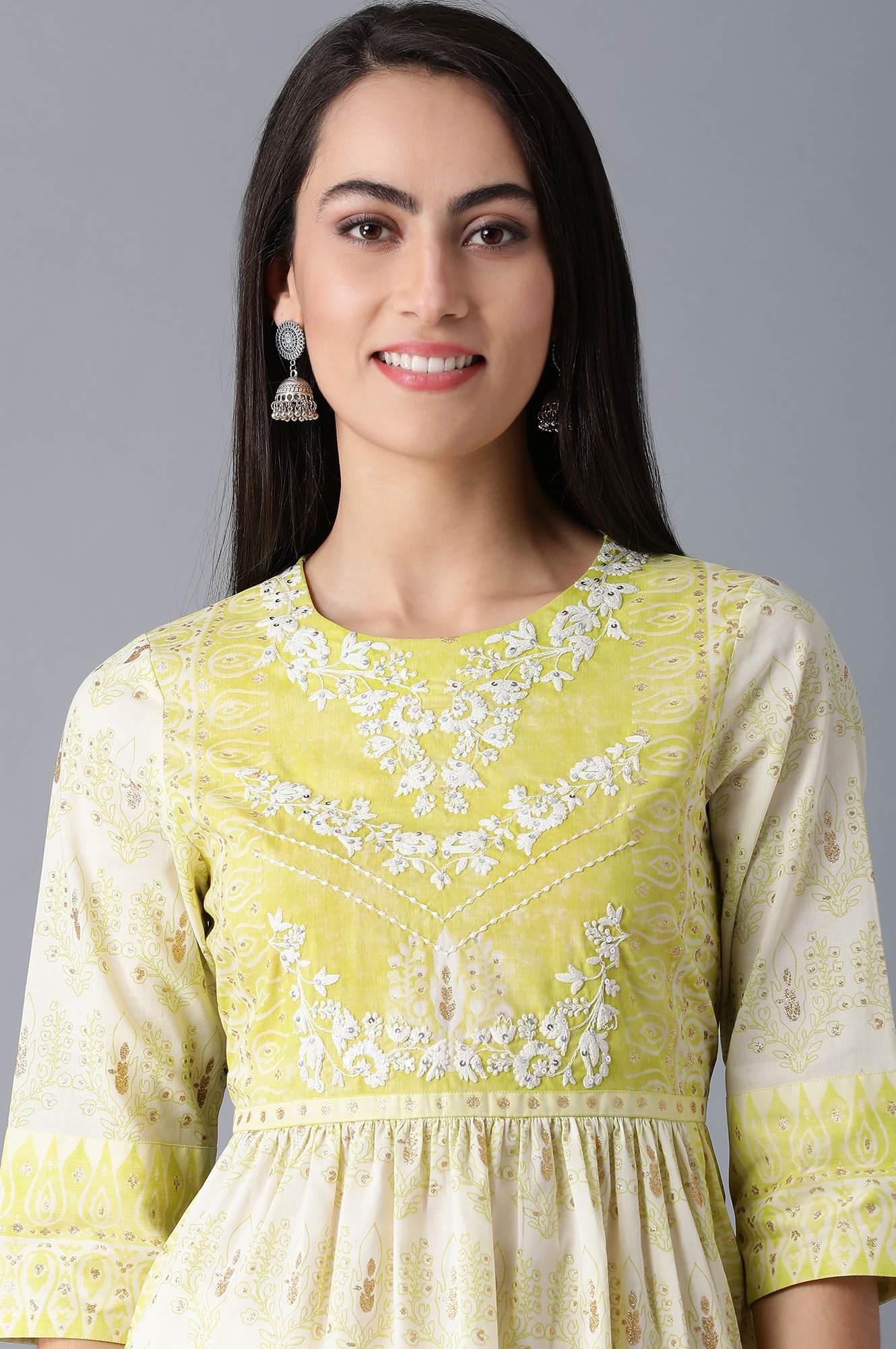 Lime Green Gathered Top - wforwoman