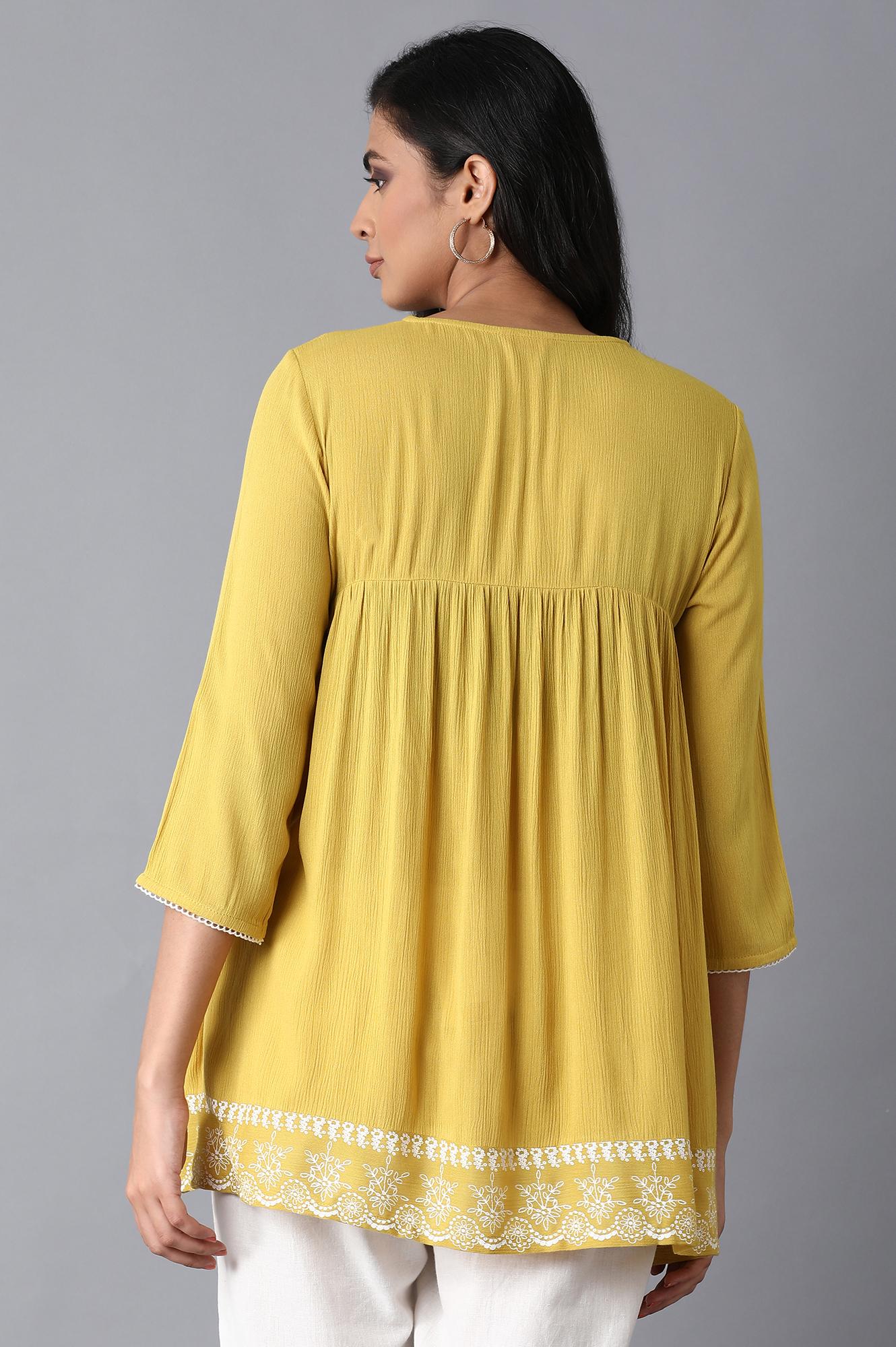 Yellow Gathered Top