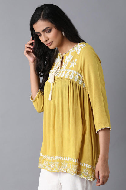 Yellow Gathered Top