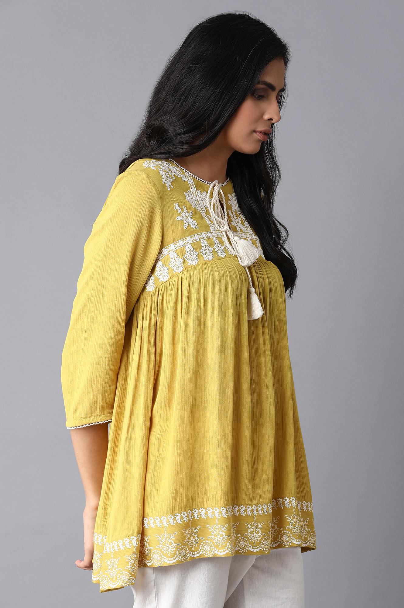 Yellow Gathered Top