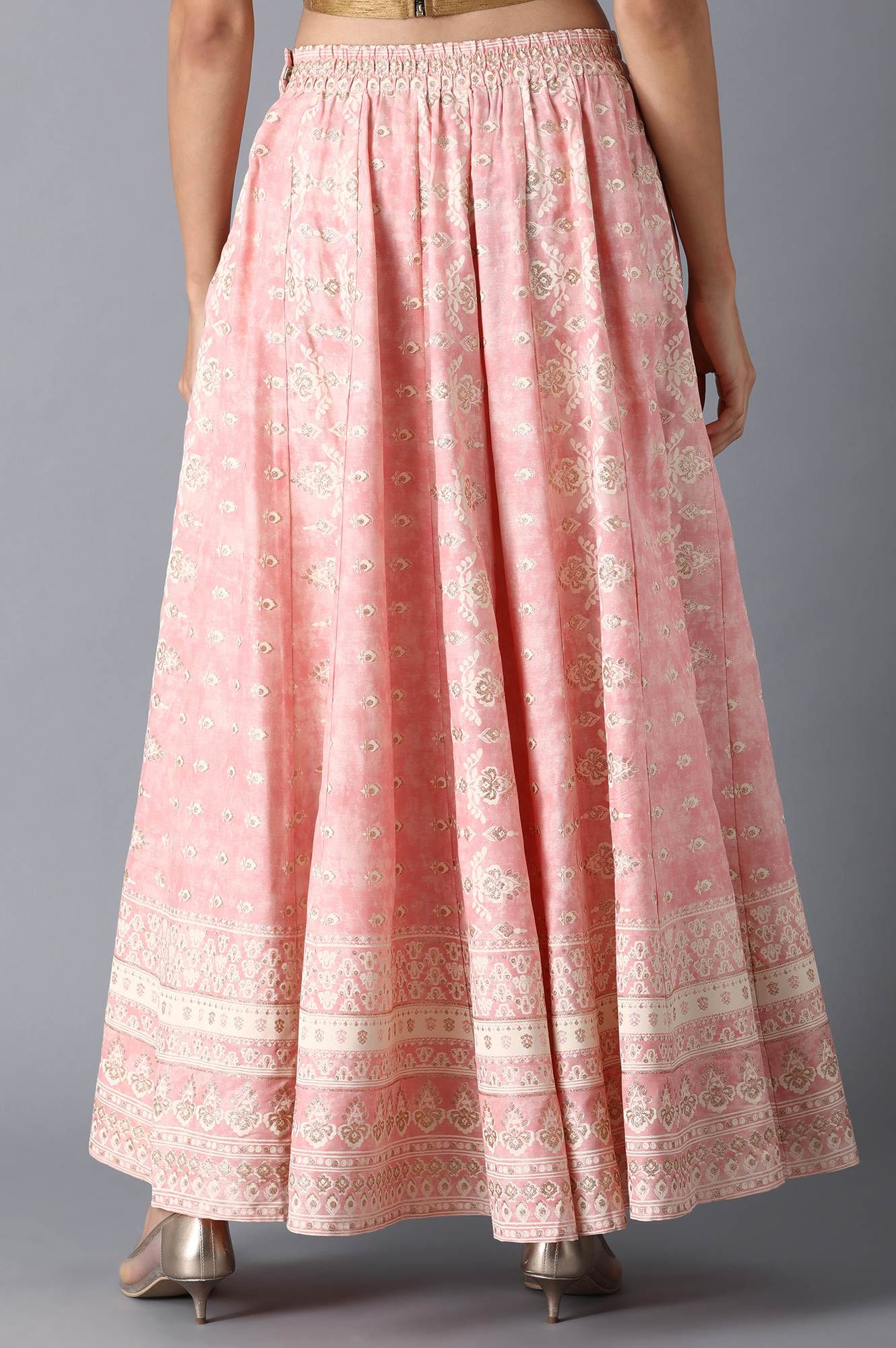 Blush Pink Circular Printed Skirt